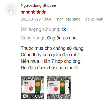 Đánh giá của khách hàng về CotriPro 3