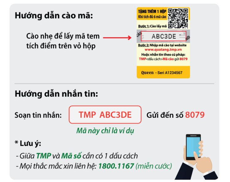 Cách 1: Tích điểm bằng hình thức nhắn tin qua điện thoại 1